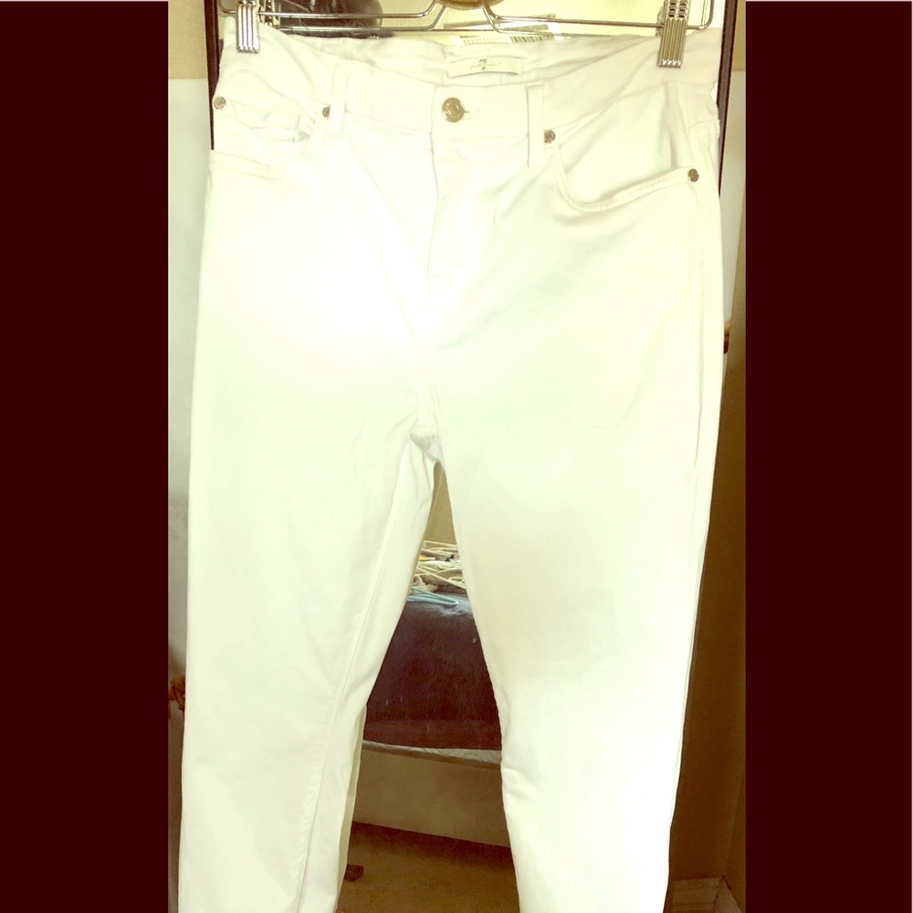 7 for all mankind white stretch pants